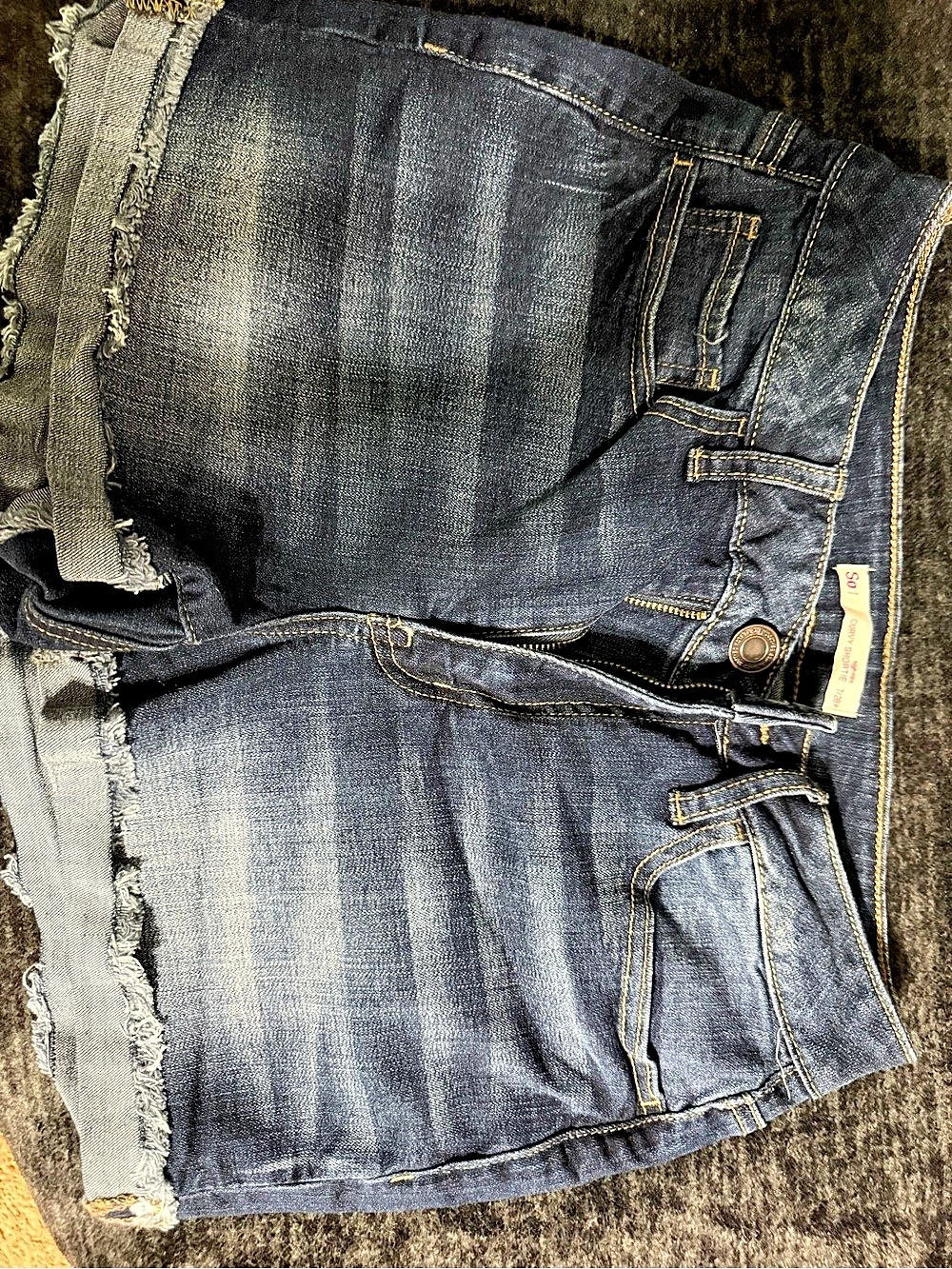 So Curvy Shortie High Rise Denim Shorts Waist 12